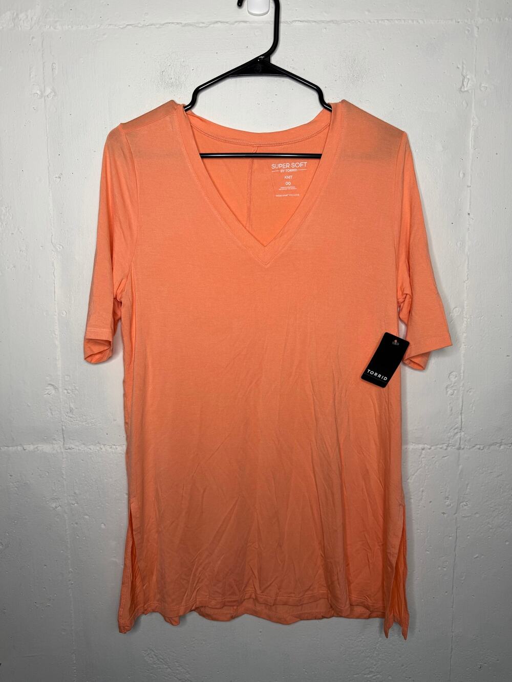 NEW Torrid Womens Favorite Tunic Super Soft Knit V Neck Orange Size 00X M/L